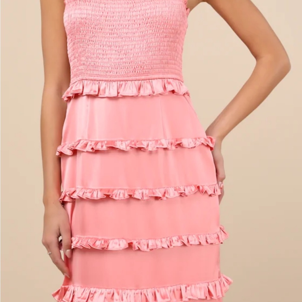 Lulu’s Pink Ruffle Dress - Picture 4 of 4